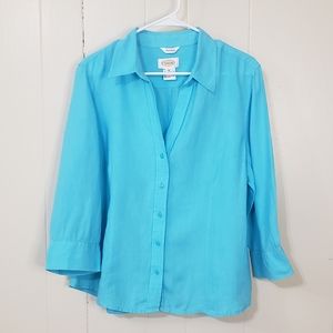 Irish Linen Blouse By Talbots Size XL